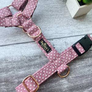 pink polka dog harness