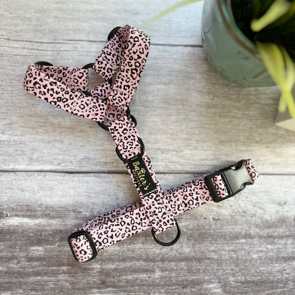 leopard print dog harness