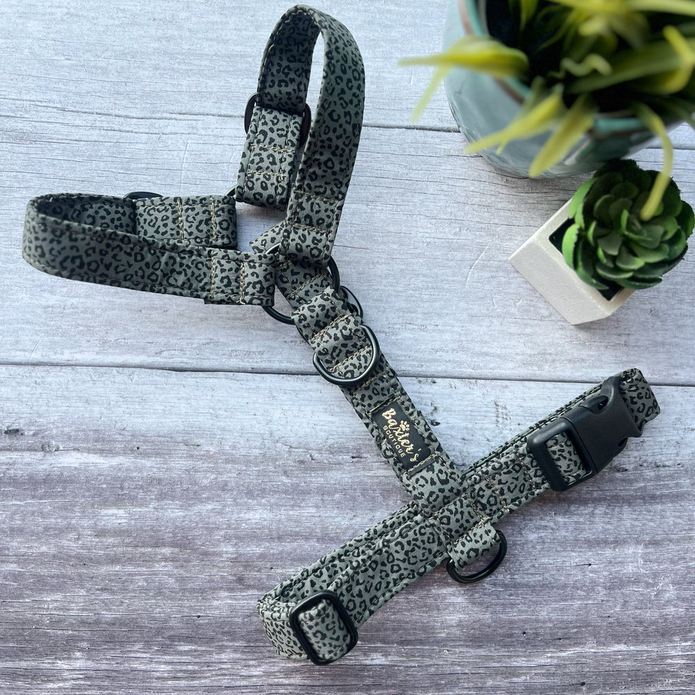 leopard print dog harness