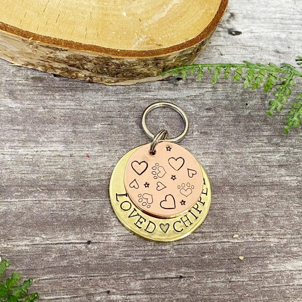 crazy print dog tag