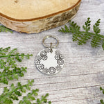 floral dog tag