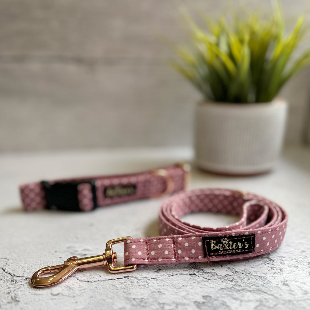 pink polka dog leash