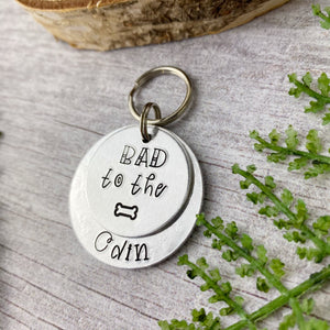 bad to the bone dog ID tag