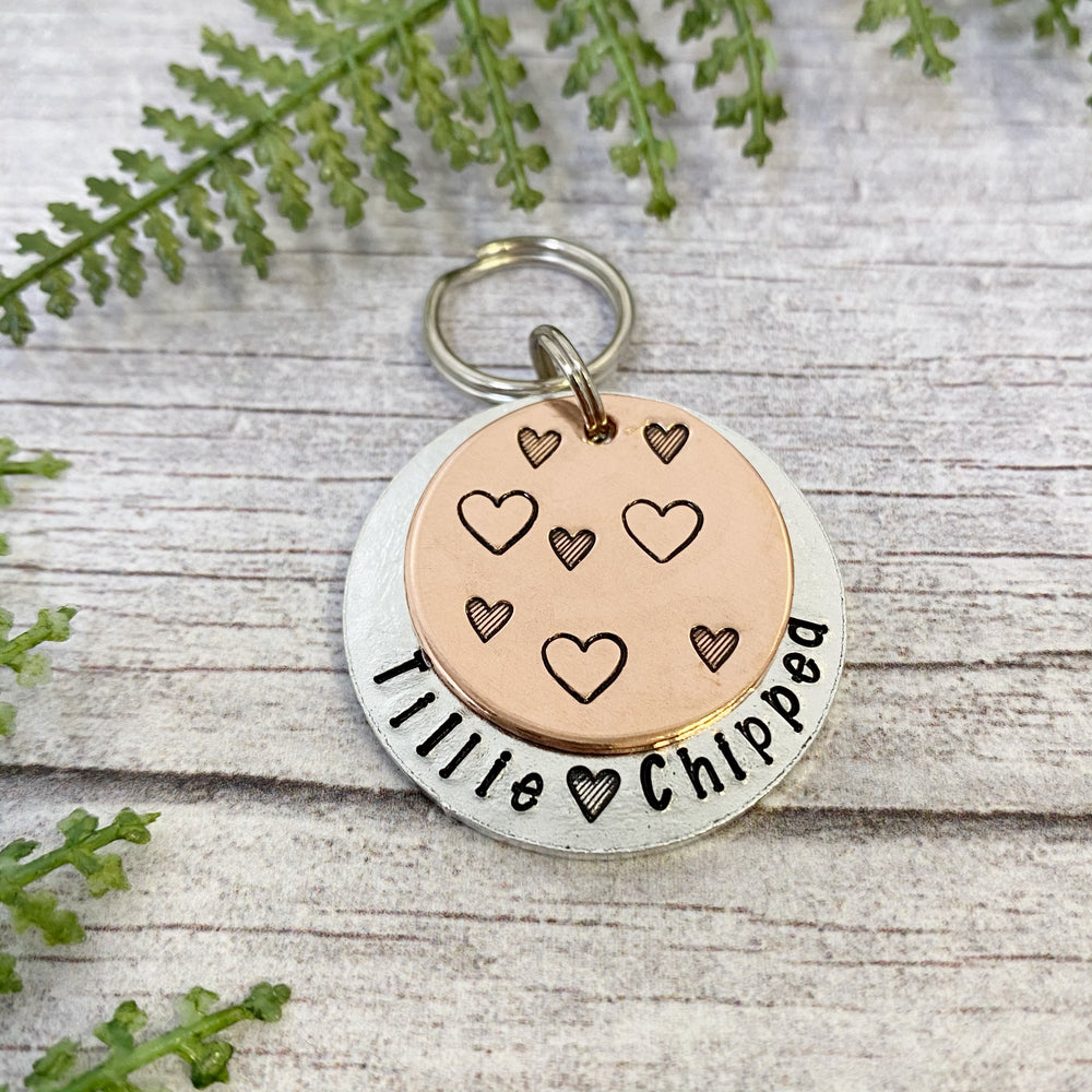 Cascading Hearts Dog Tag