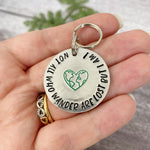 not all who wander are lost dog tag
