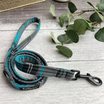 blue plaid dog leash