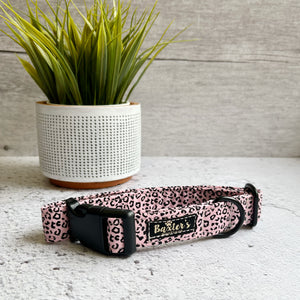 pink leopard print dog collar