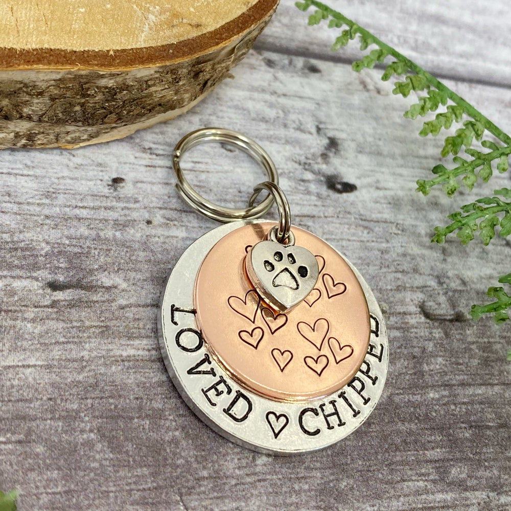 loved and chipped ID tag