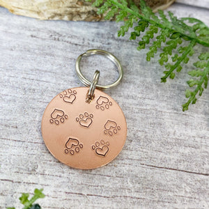 paw print dog tag