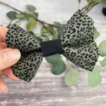 khaki leopard print dog bow tie