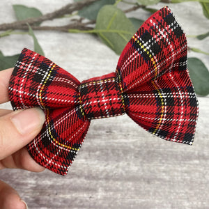 Red Tartan Dog Bow Tie