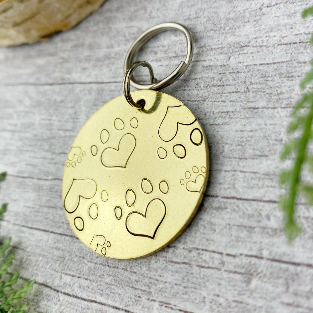 paw print dog tag