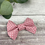 dusky pink dog bow