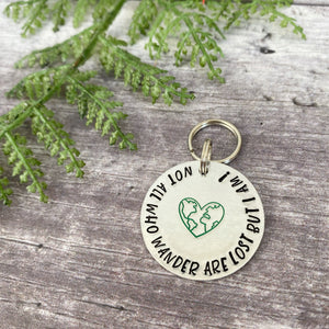 wanderlust dog tag