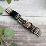 tan tartan dog collar