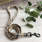 tan tartan dog lead