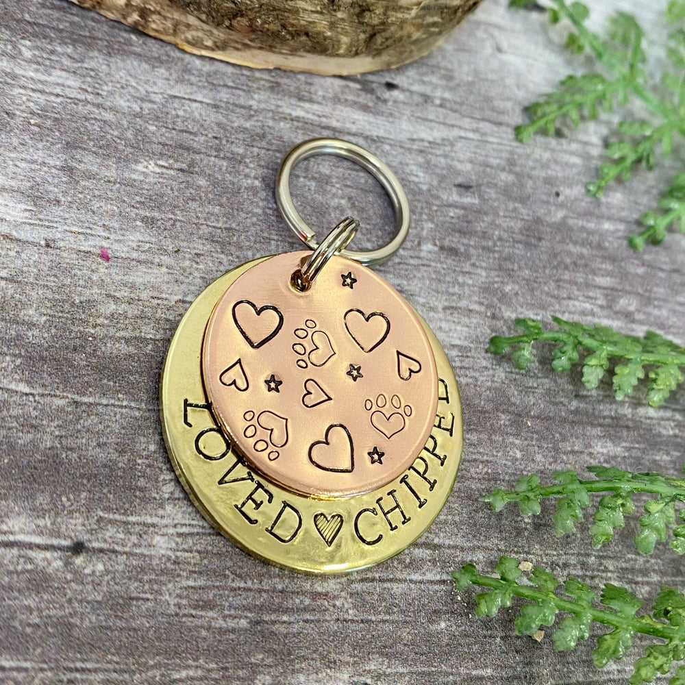 crazy print dog tag