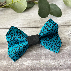 leopard print dog bow