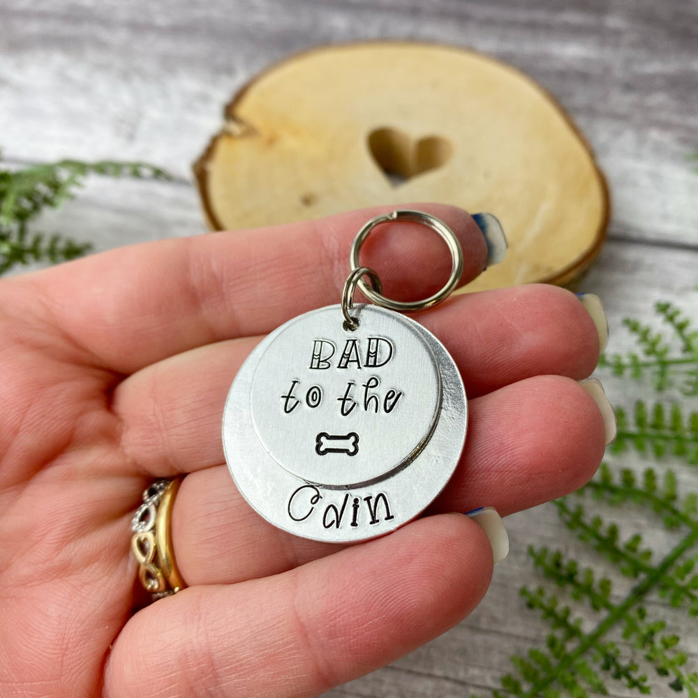 bad to the bone dog tag