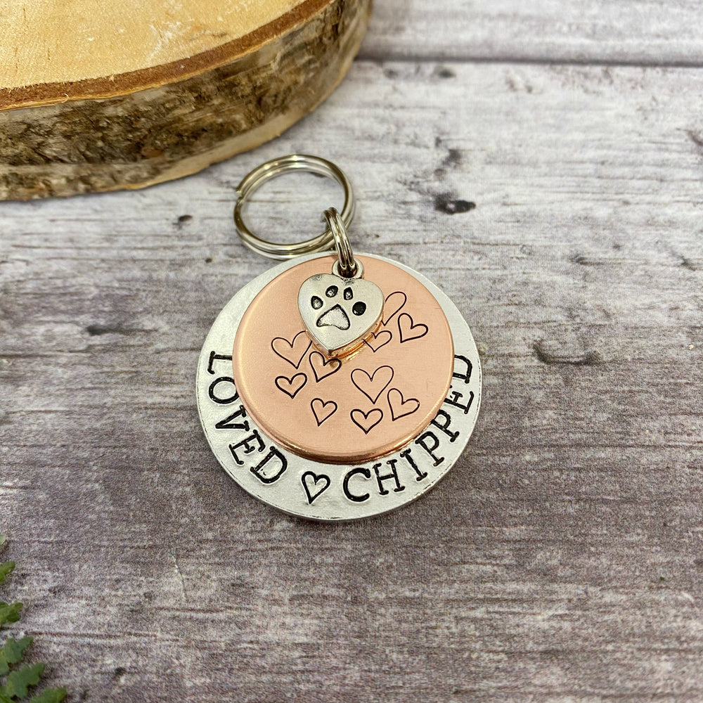 loved and chipped dog tag