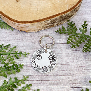 daisy print dog tag