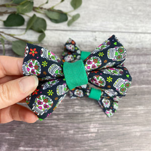 candy skulls dog bow tie