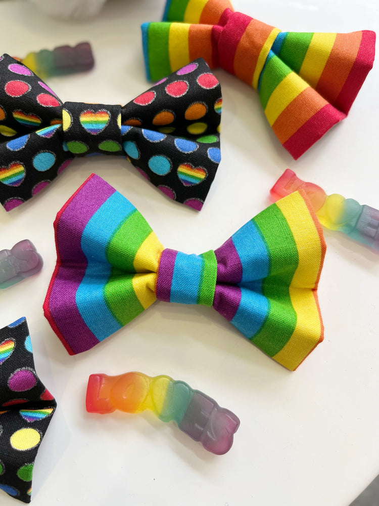 rainbow dog bow tie