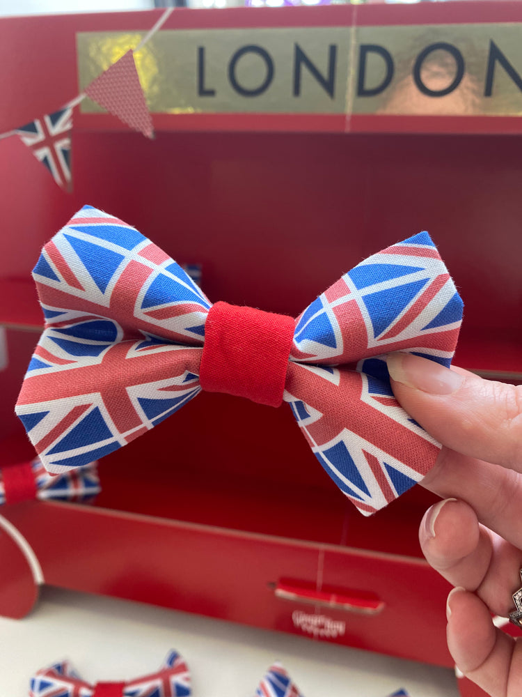 union jack dog bow tie