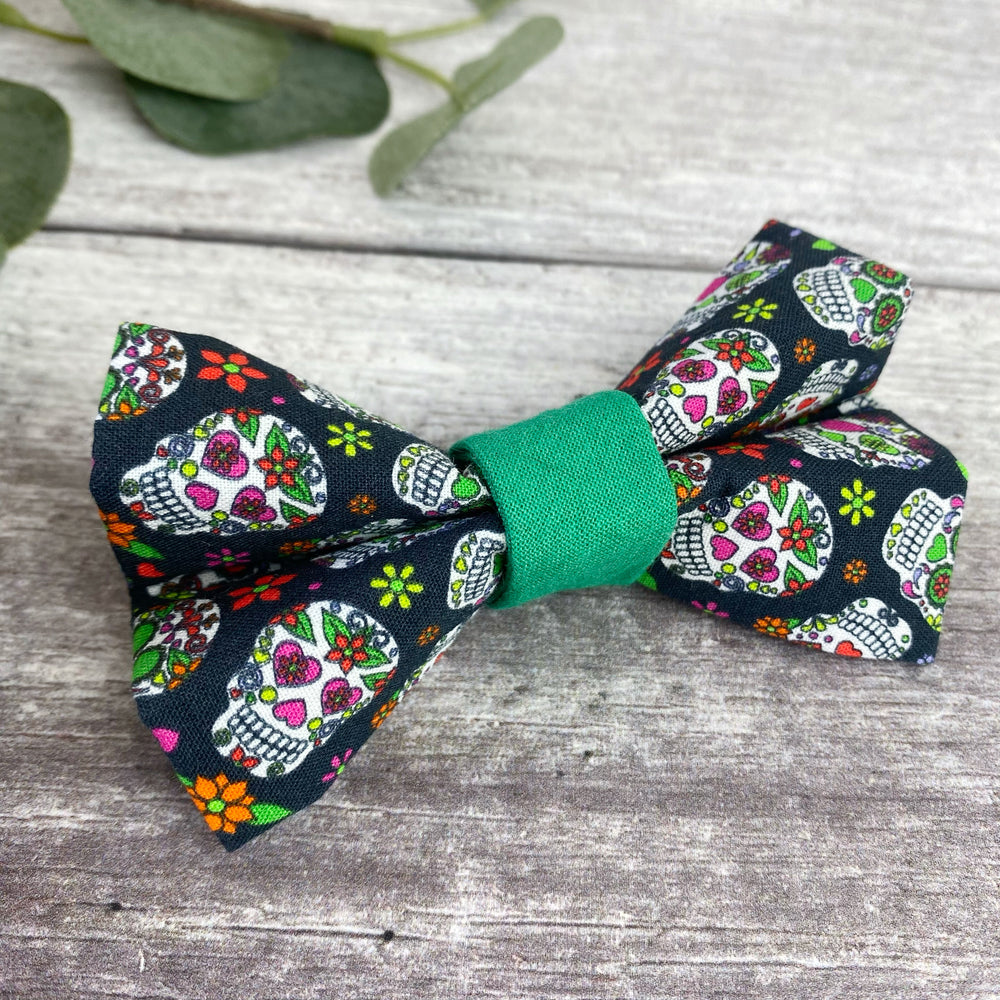 candy skull dog bow
